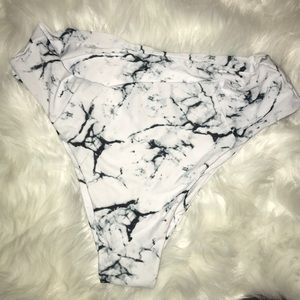 Marble high waisted swim bottoms